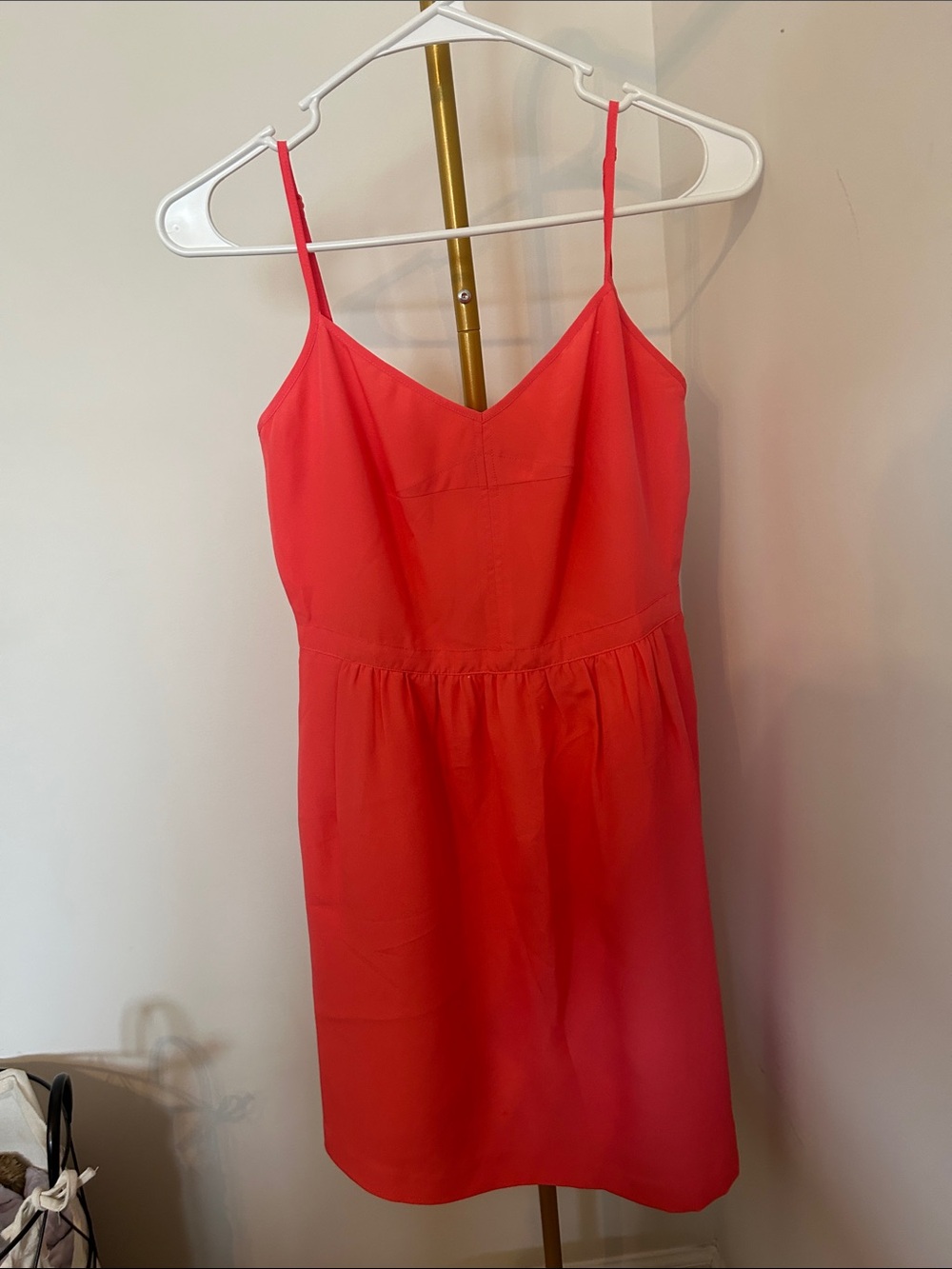 J. Crew Coral Spaghetti Strap Dress